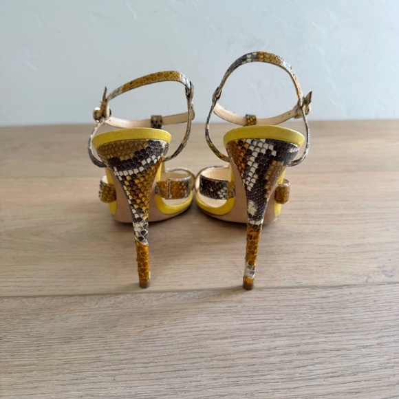 Alexandre Birman Snakeskin Animal Print T Strap Sandals - Picture 5 of 6